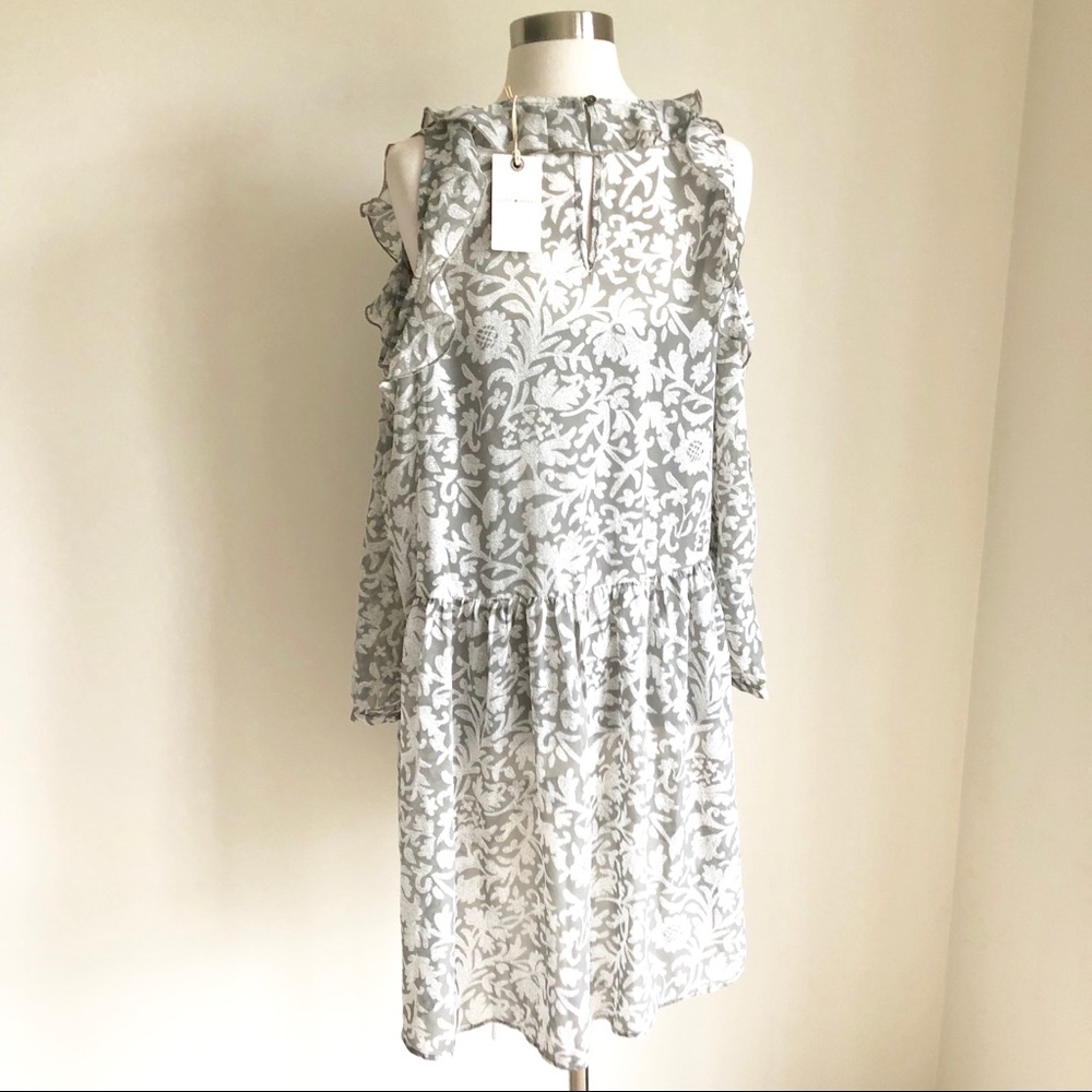 Lucky Brand, Cold Shoulder Floral Dress, M - Picture 7 of 8